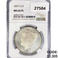 1897 Morgan Silver Dollar NGC MS64 PL