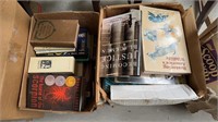 Two box lots of books, hardback books, coffee,