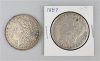 1885 & 1887 90% Silver Morgan Dollars.