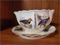 Le Faune French china, creamer, saucer