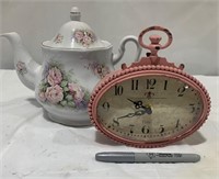 Royal Caldone Tea Pot & Mantel Clock