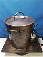 Hammered copper look ice bucket with insulated