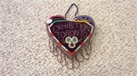 Fabric Beaded Heart Hanger 1940 Toronto Exhibition