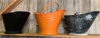 3 Coat Buckets - black, orange, black