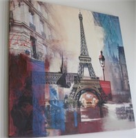 Large Colorful Eiffel Tower Canvas