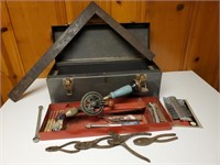 Metal tool box & hand tools
