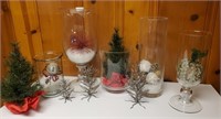 Glass vases, canisters, stemmed