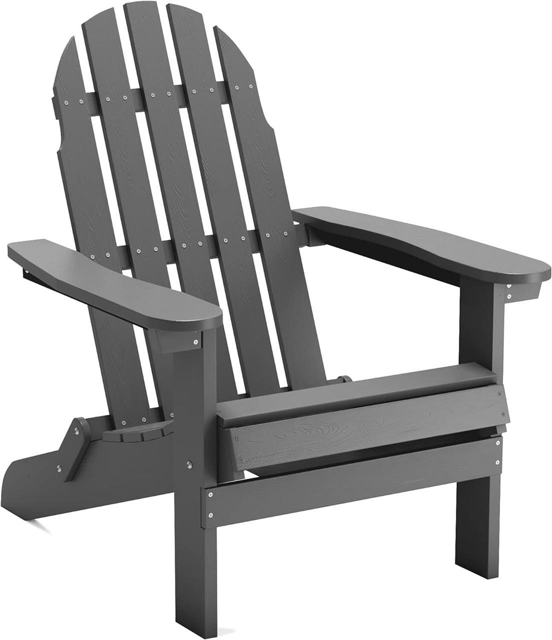 SERWALL Adirondack Chair  Dark Grey  Foldable