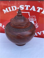 Large Lidded Pottery Vase Small Chip in Lid