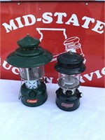 (2) Coleman Oil Lanterns Lamps Lot