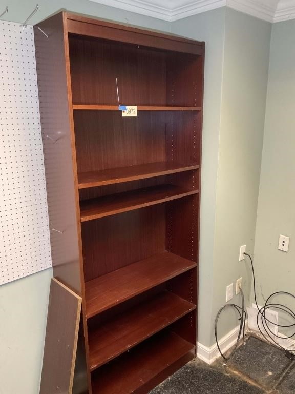 6 SHELF WOODEN BOOKCASE 36 IN W X 12 IN DEEP X 84