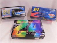 5 Nascar diecast racing cars in boxes: