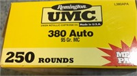 (1) Box 380 Auto Ammo (250) Rounds