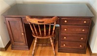 Beautiful solid wood writing desk with two