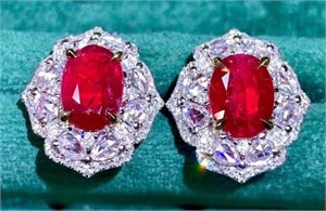 2.91ct Natural Ruby Drop Earrings 18k