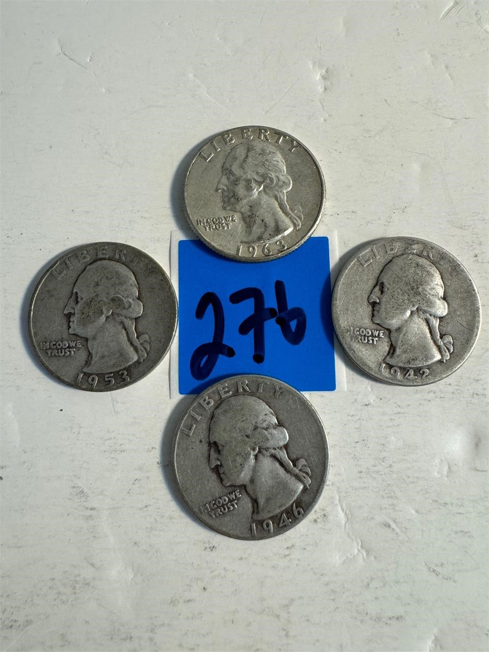(4) George Washington 90%silver see pic for dates