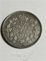 1918 Canadian 10 Cent Silver Coin