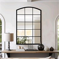 Arched Window Mirror, 24"×36" Metal Framed Large W