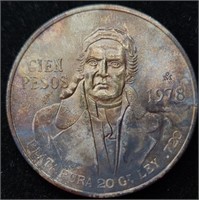1978 MEXICO 100 PESOS - 72% Silver TONED 100 Pesos