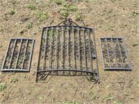 Small Antique Iron Bowed Gate & Panels