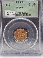 1879 $2.50 Gold Liberty PCGS MS61