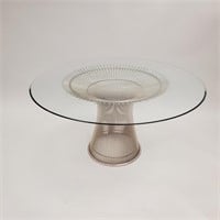 Warren Platner glass top dining table - 53" diam.