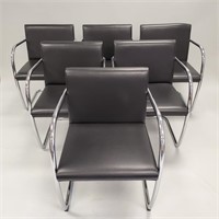 6 Brno chrome & leather chairs - Room & Board