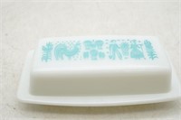 Pyrex Amish Butterprint Turquoise Butter Dish