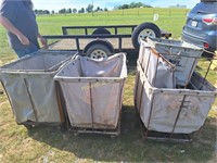 (5) Steel Canvas Laundry Carts (All)