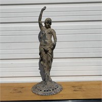 French Art Noveau Woman Cast Metal Garden Statue