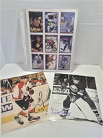 Uncut Sheet Hockey Cards 2 Signed Photos