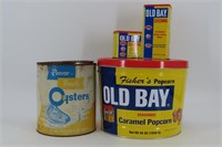 1 Gal. Oyster Tin & Old Bay Tins