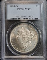 1885-O Morgan Dollar - MS63 PCGS Morgan Dollar