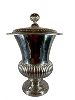 A Large Silverplate Lidded Urn