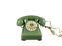 A Vintage Avocado Green Rotary  Phone untested