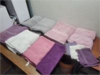 Pink Purple Grey TOWELS + Face Cloth's