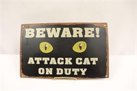 Metal Black Cat Sign