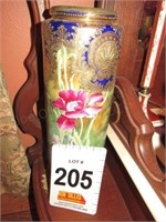 (2) Hand Painted Vases, 14.5", & 14" Tall