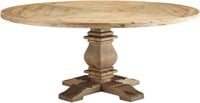 TOP ONLY: 6 Foot Round Pine Dining Table  Brown