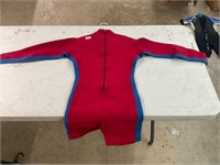 Red and Blue trim wet suit- no size shown