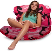 Posh Creations Bean Bag Chair  Camo Pink/Black
