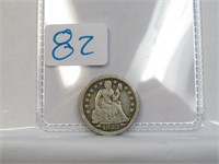 1853 P Seated Liberty Dime With Rays
