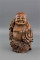 Chinese Old Bamboo Carved Immortal Statue