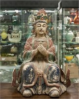 18th/19th Century Gilt Wood Carved Guanyin Statue