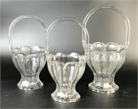 Etched Glass Baskets including Heisey & more