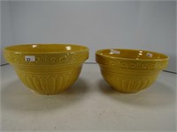 10" & 9" YELLOW POTTERY MIXING BOWLS