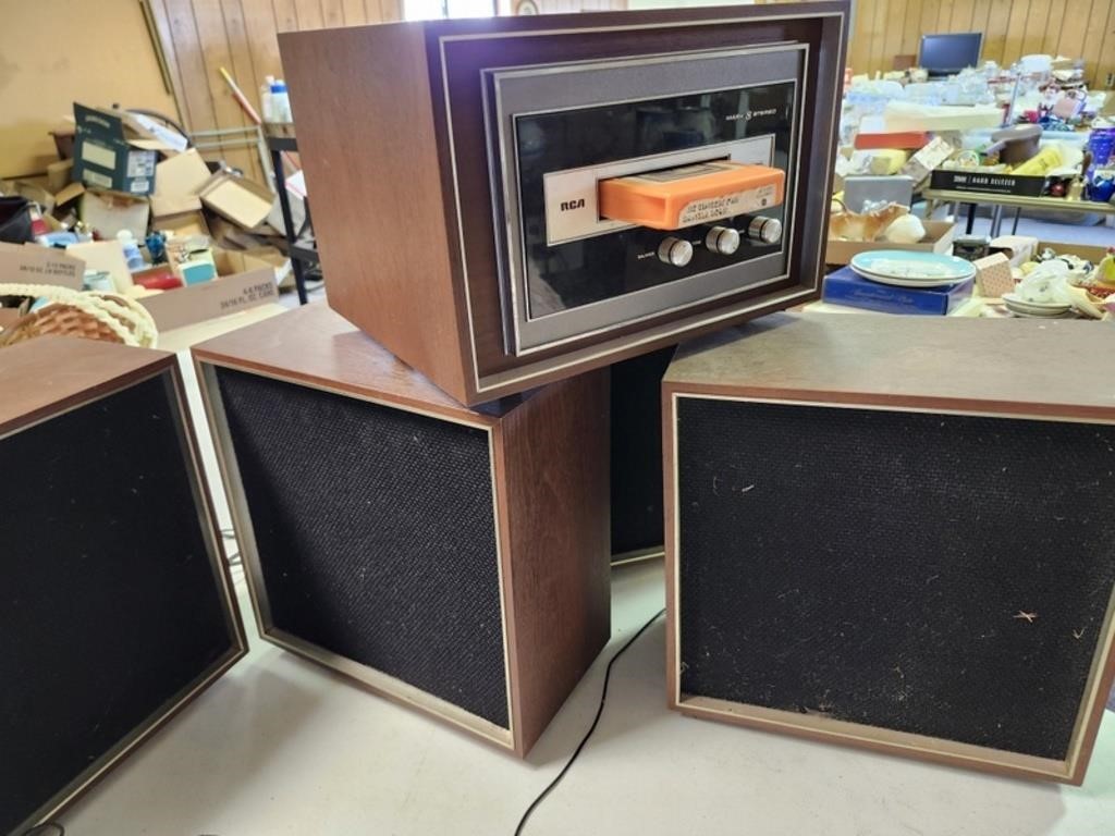 RCA 8-track tape player & speakers