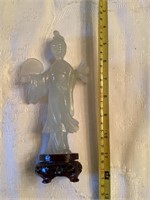 Jade geisha with stand,has been repaired