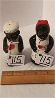 Porcelain Black Americana Salt & Pepper Shaker Set