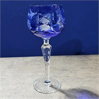 Blue/ clear wine/water glass